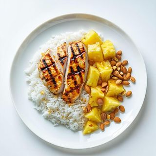 Gluten free - riso ananas pollo e pinoli