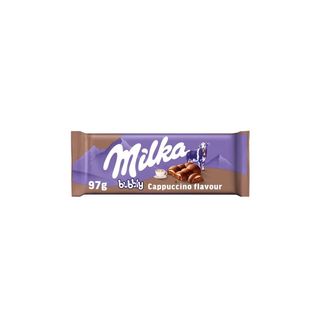 Milka Bubbly Czekolada mleczna z nadzieniem mlecznym o smaku cappuccino 97 g