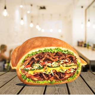 ბურგერ შაურმა ქათმის ხორცით