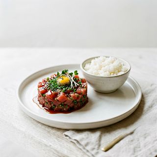 Tartare di salmone - con erba cipollina e red sauce