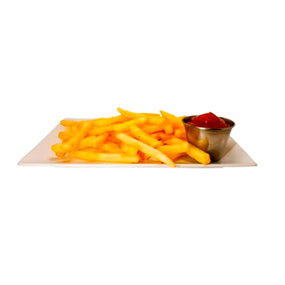 Patatas fritas normales con una salsa