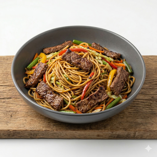 Spaghete prajite cu vita