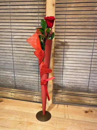 Rosa Roja Con Corazón