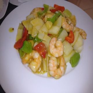 Gambas Salteadas Con Anacardos Y Ajo