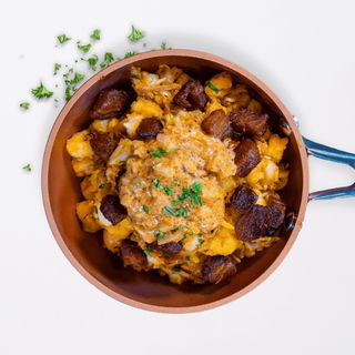 Mote Salteado Con Chicharrón Y Ají De Maní