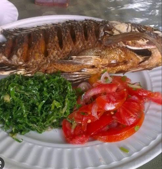 Fried Fish served with Ugali