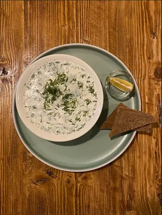 Okroshka with chicken