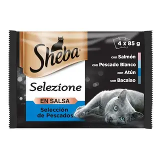 Alimento para Gatos Pescado en Salsa Sheba 4x85 Gr.