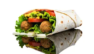 Menú rollo falafel