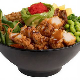 Poke de pollo tomkatsu