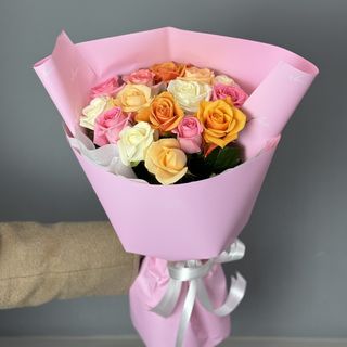 Розы 15 штук микс