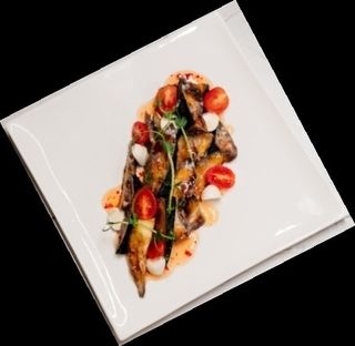 Салат с хрустящими баклажанами 