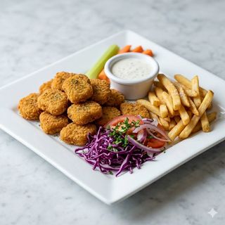 Menú nuggets de pollo (6 uds.)