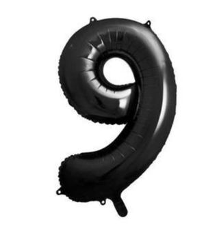Cyferka 9 z helem ( czarna )