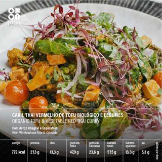 Caril Thai Vermelho de Tofu Biológico e Legumes