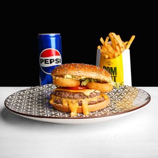 Texas burger double Meni