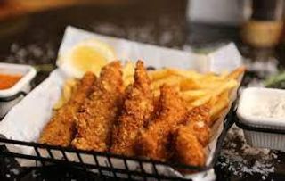 Fingers de pollo con patatas fritas