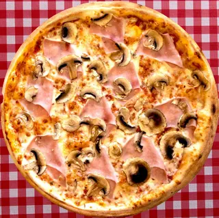 Pizza de prosciutto & funghi (33 cm.)