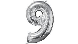 Balon foliowy 92cm srebrny 9