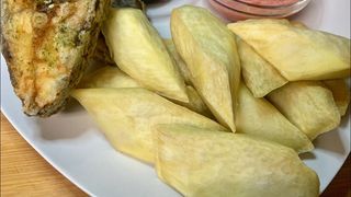 Fried yam + Pepper sauce
