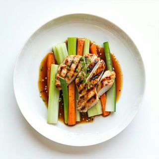 Pollo con verdure alla piastra