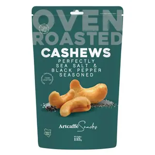 Artcaffe Salt and Black Pepper Flavoured Cashews 135g