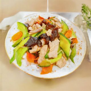 128.Pollo verdure miste什锦鸡片