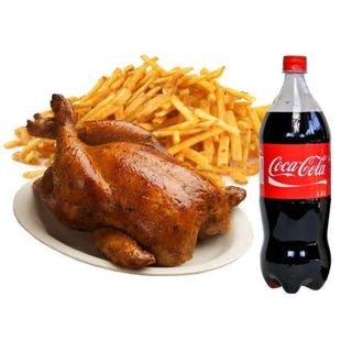 Pollo Asado (Entero) Con Patatas Fritas Y Bebida