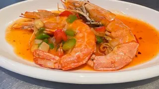 Gamberoni fritti con salsa agropicante