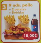 9 Unidades de pollo