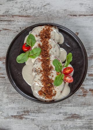 Կարտոֆիլի Նրբաբլիթներ Սնկի Սոուսով