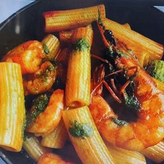 Rigatoni de gambas