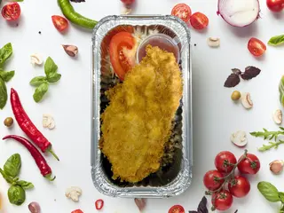 Шницель из курицы с гарниром