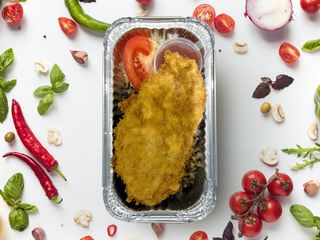 Шницель из курицы с гарниром