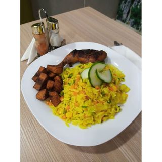 Fried Rice With Chicken and Plantain