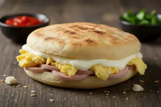 Chapati Omelette Salami Mozzarella Arbi