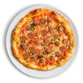Beef Sausage Pizzas