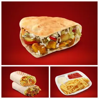 Combo 2 Kebab de pui, pita de pui, 1 cartof pai , sos