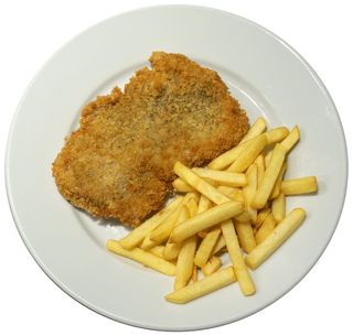 Шніцель курячий з картоплею фрі (160/100 г)