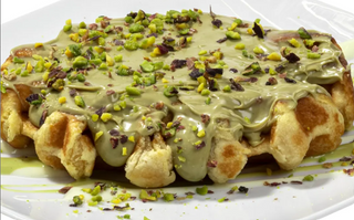 Waffle con Nutella al pistacchio