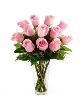 12 Pink Roses 