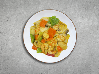 Gambas con Salsa de Curry