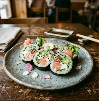 Futomaki sake yaki tempura