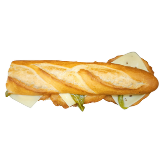 Bocadillo De Lomo Empanado Con Queso Y Pimiento Verde