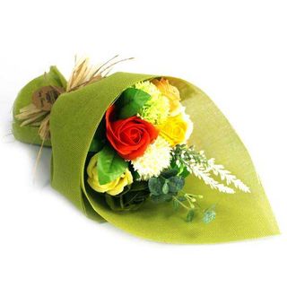Bouquet de flores de sabão Verde e Amarelo