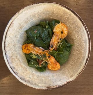 Спаначена салата със скариди