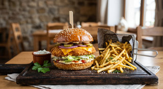 Burger de curcan cu cartofi Retro pai