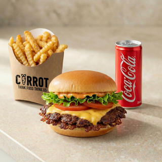 Smash Burger + frites + Boissons.