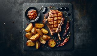 Cotlet de porc Le Gurmand cu cartofi si sos de piper