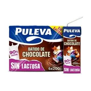 Batido de Chocolate sin Lactosa Puleva Pack 6x200 Ml.